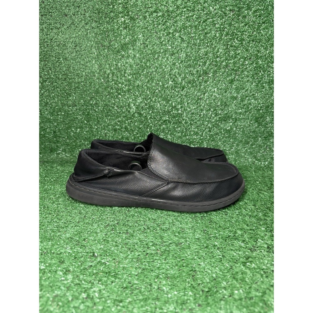 Pulltop Barefoot Minimalist Mens Size 10 Black Leather Slip On Walking Shoes